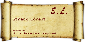 Strack Lóránt névjegykártya